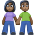 👫🏿 woman and man holding hands: dark skin tone display on Facebook